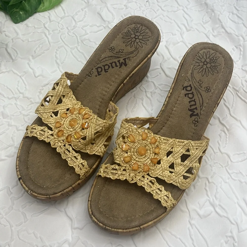 Vintage 90s Y2K Mudd Wedge Sandals